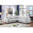 Penelope Light Grey Linen Fabric Reversible L-Shape Sectional Sofa With Pillows