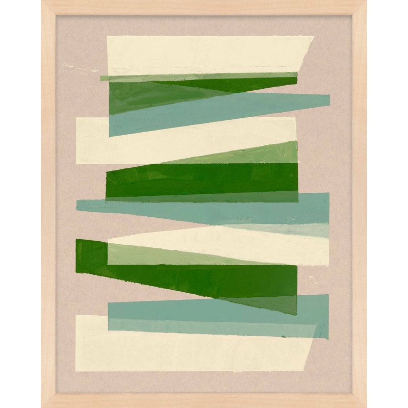 " Greens " by Andrea Stokes, 20" H x 16" W x 1.25" D, Maple Framed Paper