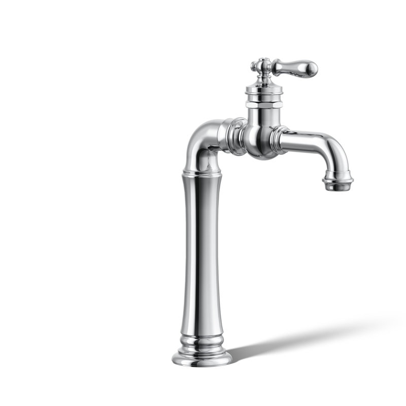 Artifacts Gentleman's Single Hole Bathroom Faucet with Drain Assemby, Polished Chrome