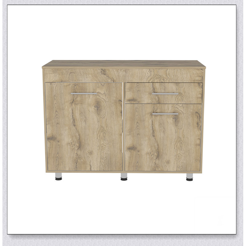 Orion Utility Base Cabinet, One Drawer, Double Door -White / Macadamia