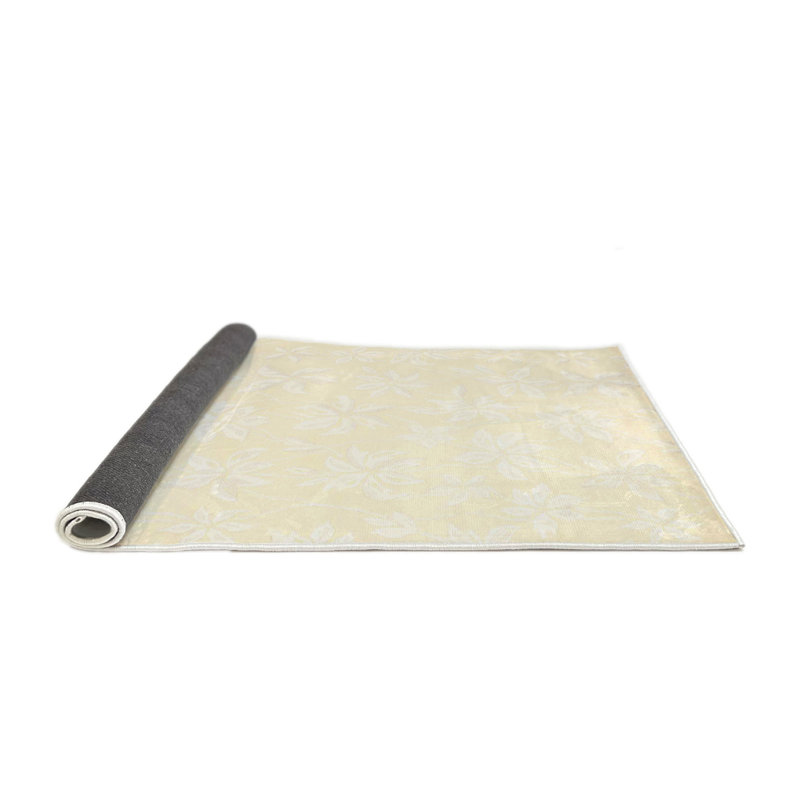 Tapis de zone crème contemporaine, Rond 8 pi