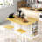 Large Rolling Kitchen Island With Drop Leaf, Power Outlet, Internal Storage Racks, 5 Open Side Racks, 2 Drawers, An Adjustable Shelf-1805793441