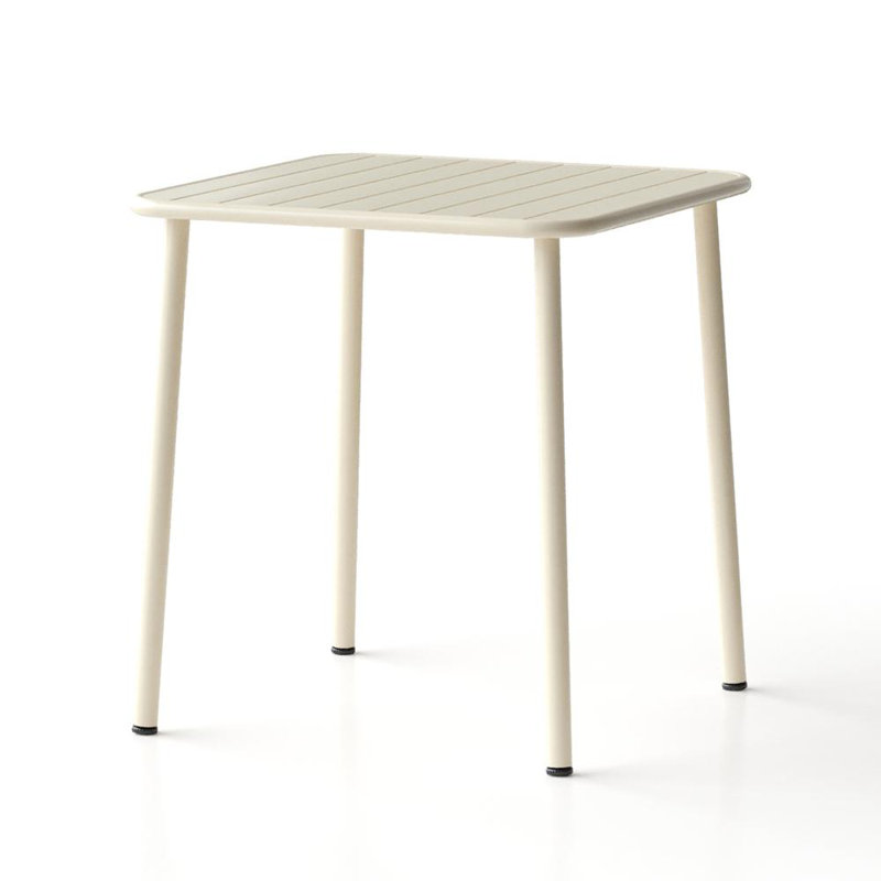 Square Patio Dining Table, Retro White