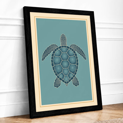 Drifting Turtle Coastal - Framed Print