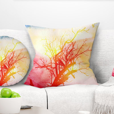 Tree with Colorful Smoke - Forest Printed Pillow