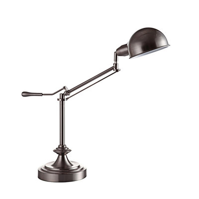 Metal Adjustable Table Lamp With Perch Swing Arm