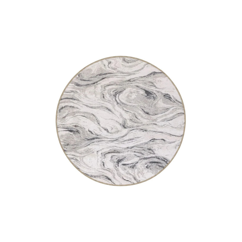 Creative Gray Colored Patterned Decorative Carpet, Runner 2'6" x 9'11"