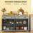 Nordic Style Buffet Sideboard Storage Drawers Adjustable Shelves Anti-Tipping-2050841785