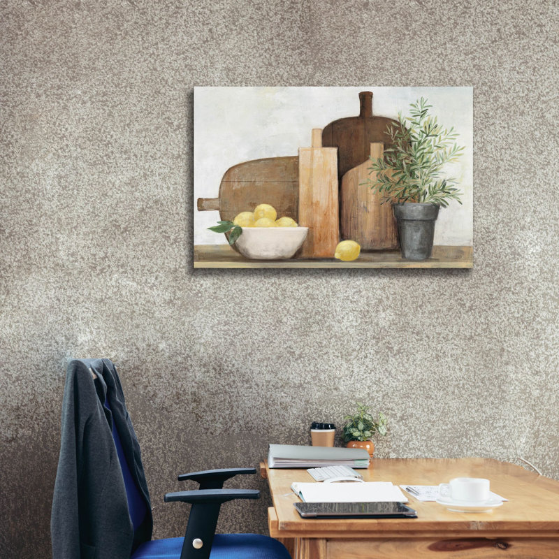 "Epic Graffiti" Rustic Kitchen Brown "par Julia Purinton, art mural sur toile, H 26 po x l 40 po x P 1,5 po