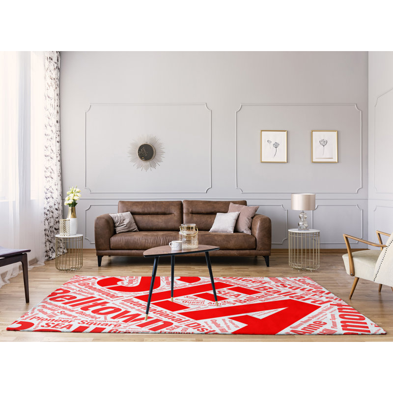 Tapis de zone rouge poils longs à tissage plat, Rectangle 8 pi x 10 pi