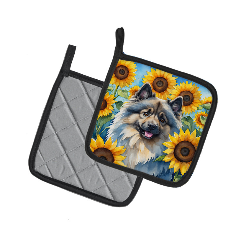 Caroline's Treasures In Sunflowers Floral Polyester Potholder Set