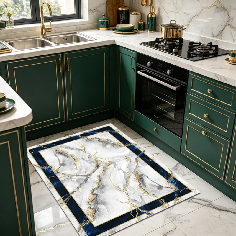 The light luxury marble-patterned carpet brings a sense of elegance, perfectly fitting modern, light luxury, and retro-style homes, instantly elevating the spatial ambiance
