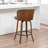 Devault Swivel Upholstered Counter Stool With Wood Frame-123161755