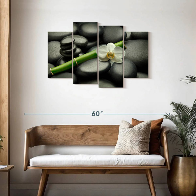 Motif floral de pierres zen Kerrick, H 27 po x l 43 po
