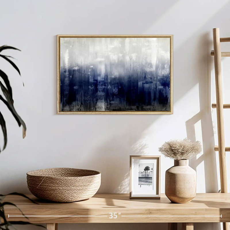Textural, 19" X 13", Floating Frame Natural Wood