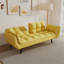 74 po canapé jaune doux avec deux accoudoirs coussin décoratif confortable