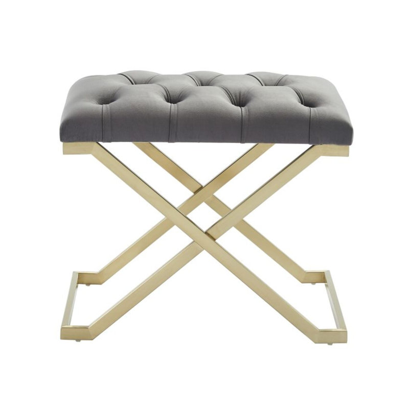 Banc en velours Romano, Gray