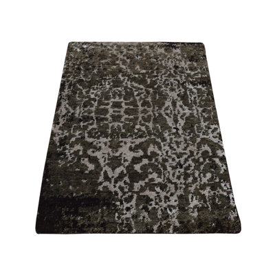 Tapis oriental rectangulaire en laine et soie noués à la main 2 pi 0 po x 2 pi 9 po - MOA10287800
