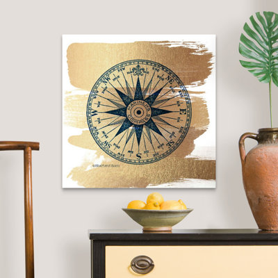 Or brossé rose Compass-impression sur toile