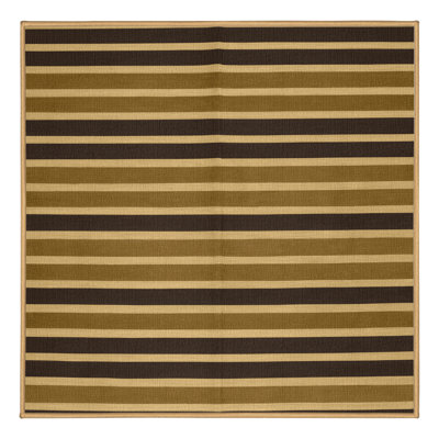 Tapis brun à rayures horizontales lavable à la machine