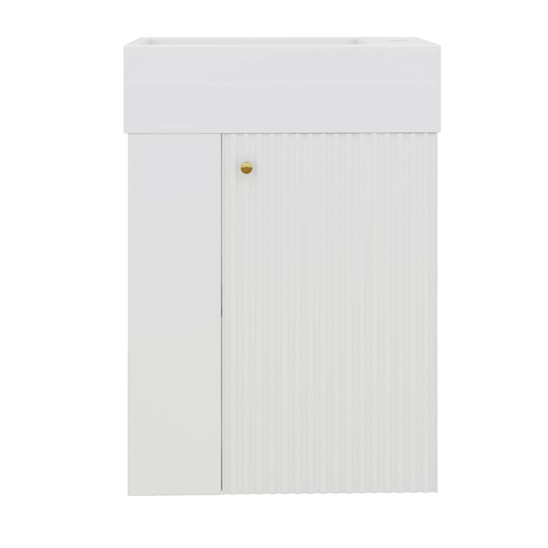 Meuble-lavabo flottant moderne de 18,5 po avec lavabo en résine