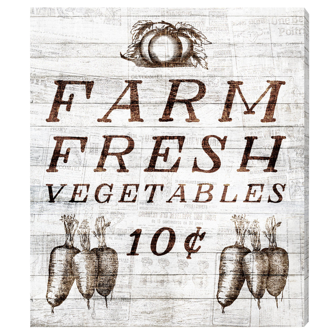 Farm Fresh Vegetables - Wrapped Canvas Advertisement Print