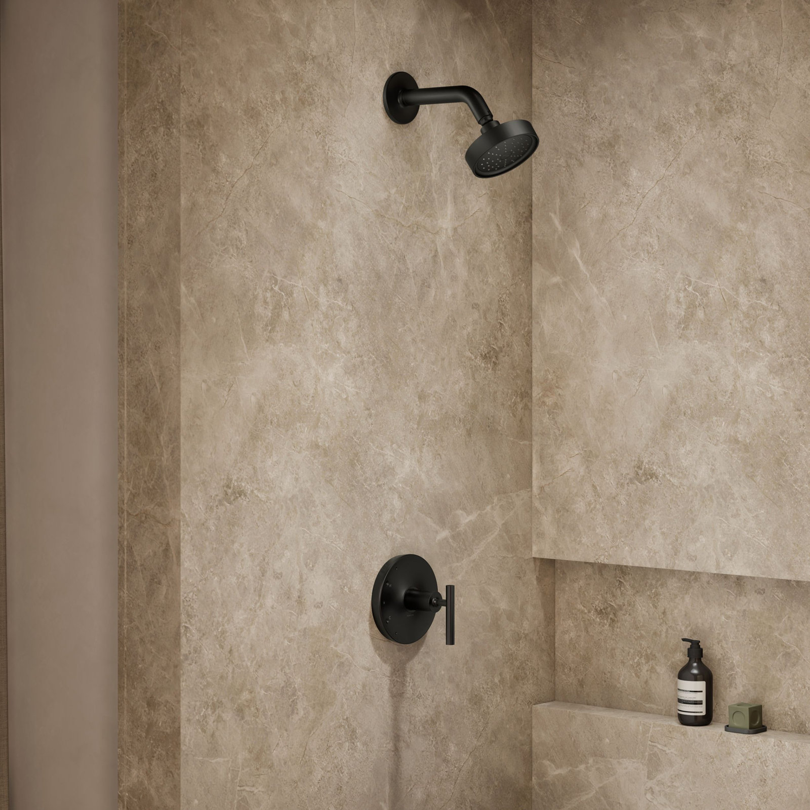 Purist Shower Trim, Lever Handle, Matte Black