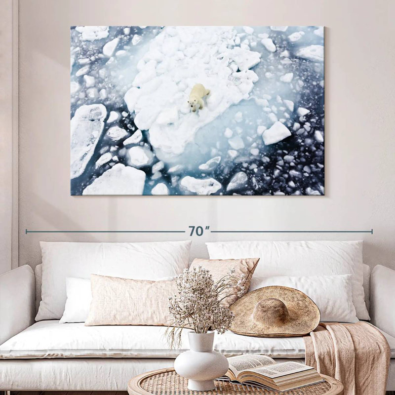Polar Bear In Spitsbergen, 34" H x 51" W