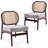 Rattan Backrest Upholstered Armchair-86885631