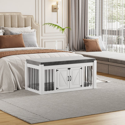 Repose-pieds de caisse pour chien avec coussin amovible L 47,2 po x l 23,6 po x H 22,4 po