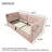 Upholstered Twin Size Daybed with Hydraulic Storage, USB & Type-C Charging, Wooden Slats, and Tufted Sofa Back in Pink Velvet-1808941149