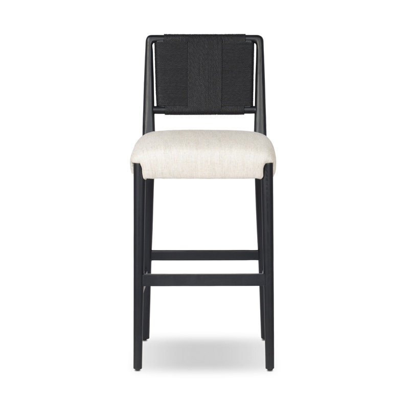Tabouret Rothala, Tabouret de comptoir (hauteur de siège de 27 po), Essence naturelle / rayonne / viscose