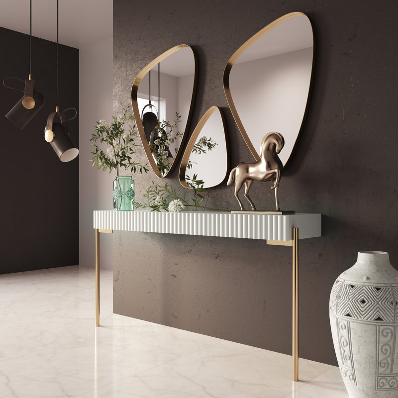 Ensemble de console 59 po et miroir, H 31,5 po x l 59 po x P 13,78 po