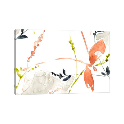 Coral & Navy II by Jennifer Goldberger - Wrapped Canvas Painting