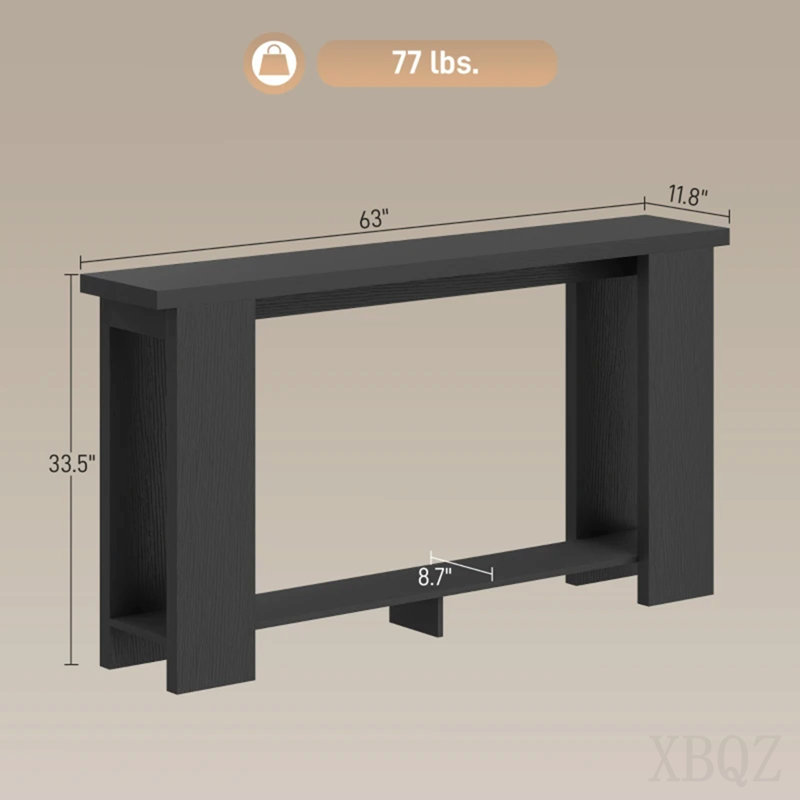 Modern Behind-Couch Table,Narrow Entryway Table,Console Table,Side Table, Black
