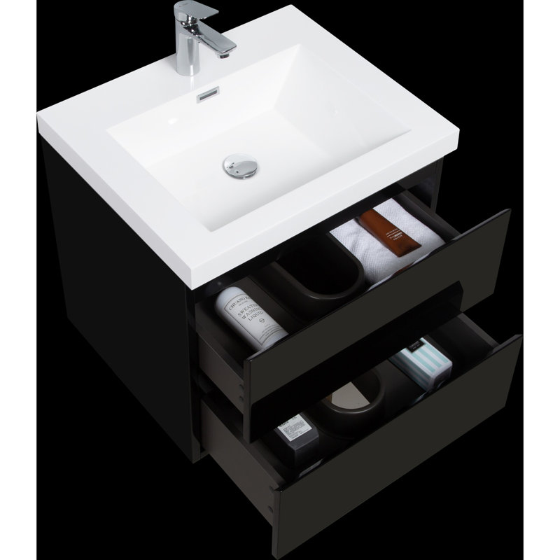 Meuble-lavabo mural moderne pour salle de bain
