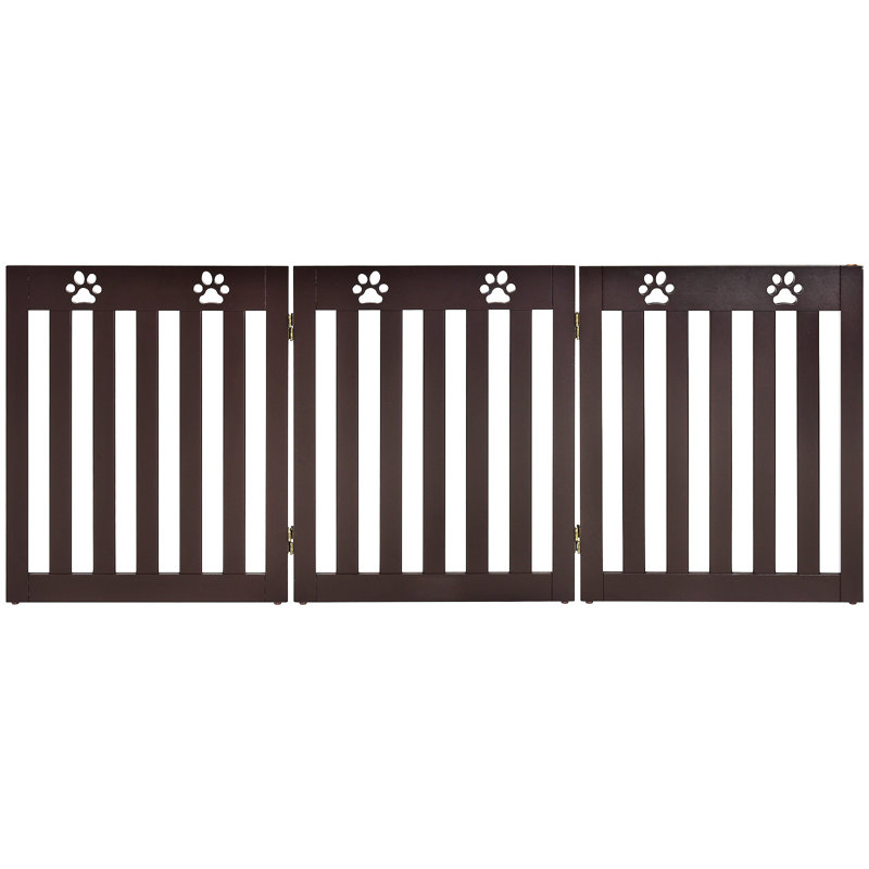 Lizbeth Wood Free Standing Pet Gate, Brown