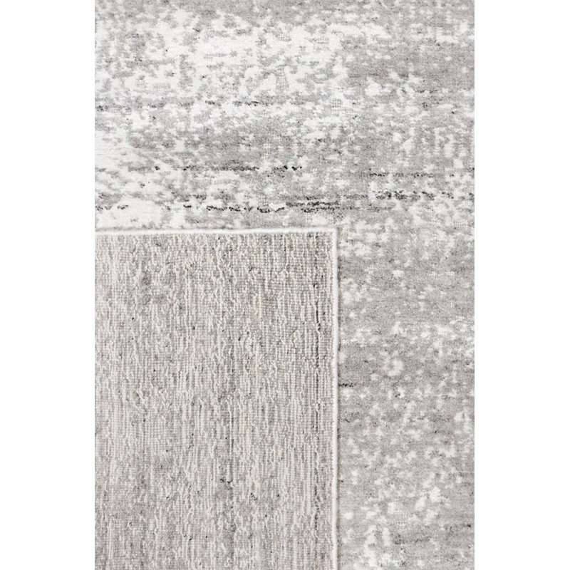No Pattern and Not Solid Color Handmade Hand Loomed Rectangle 8'1" x 10'1" Wool/Cotton Area Rug in Gray/Ivory
