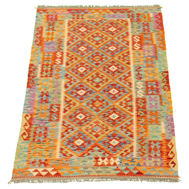 Tapis de la zone orange en laine sud-ouest fait main kilim Pamlico