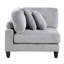Canapé modulaire 6 pièces en velours côtelé gris - 3 sièges d'angle, 2 chaises sans accoudoirs, 1 chaise, structure en contreplaqué-2102780087