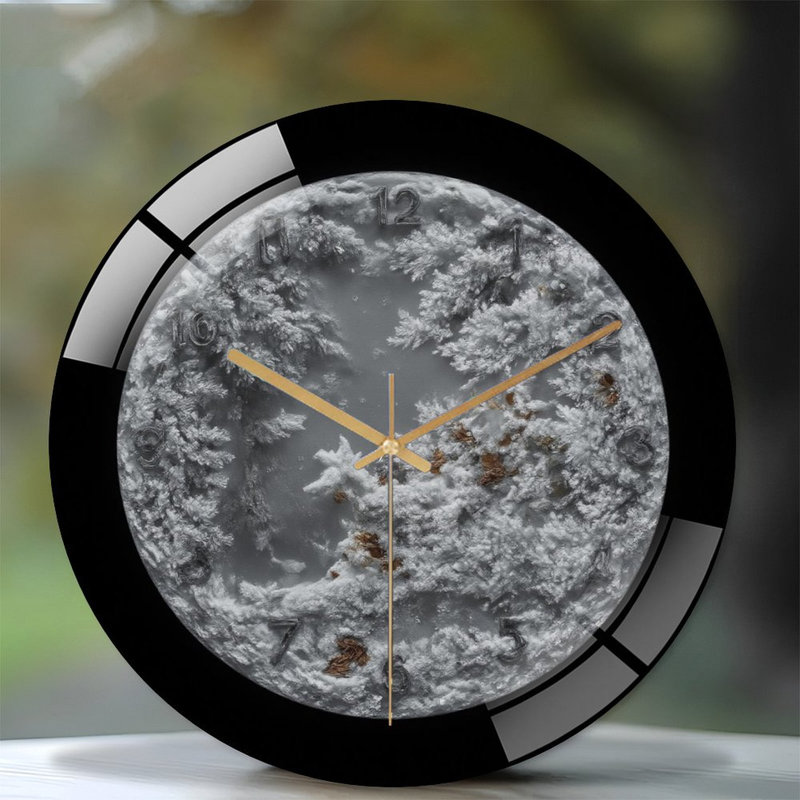 Horloge murale moderne en verre givré 12 po