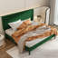 Velvet Upholstered Platform Bed With Adjustable Vertical Channel Tufted Headboard-333766811-333766810