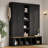 62.9"W Farmhouse 4-In-1 Hall Tree With 6 Hanging Hooks, Mudroom Wood Grain Bench With Open Compartments, Entryway Shoe Cabinet With Seating Bench For Living Room, Hallway-8135462