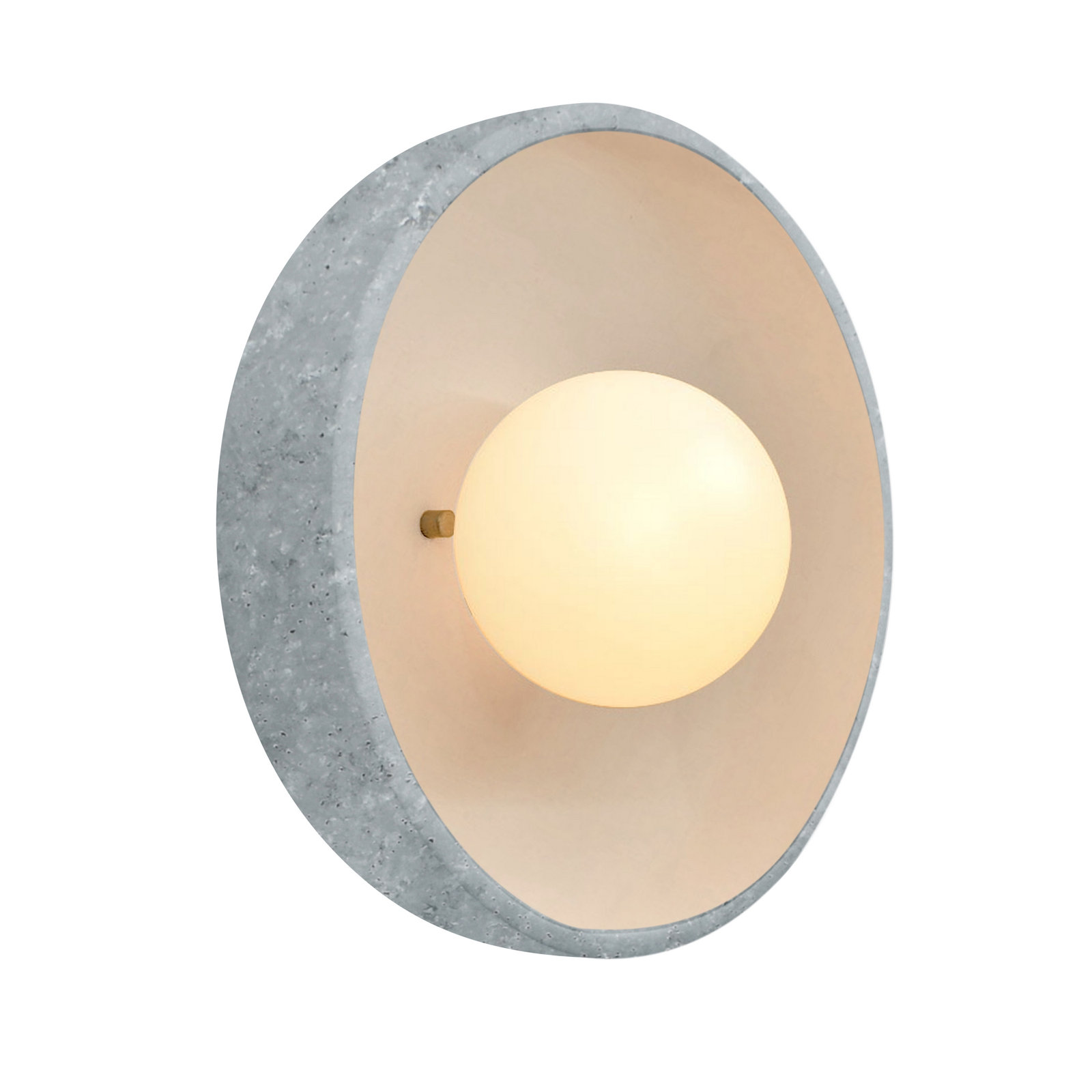 Single Light Ceramic Flush Mount Sconce, Concrete