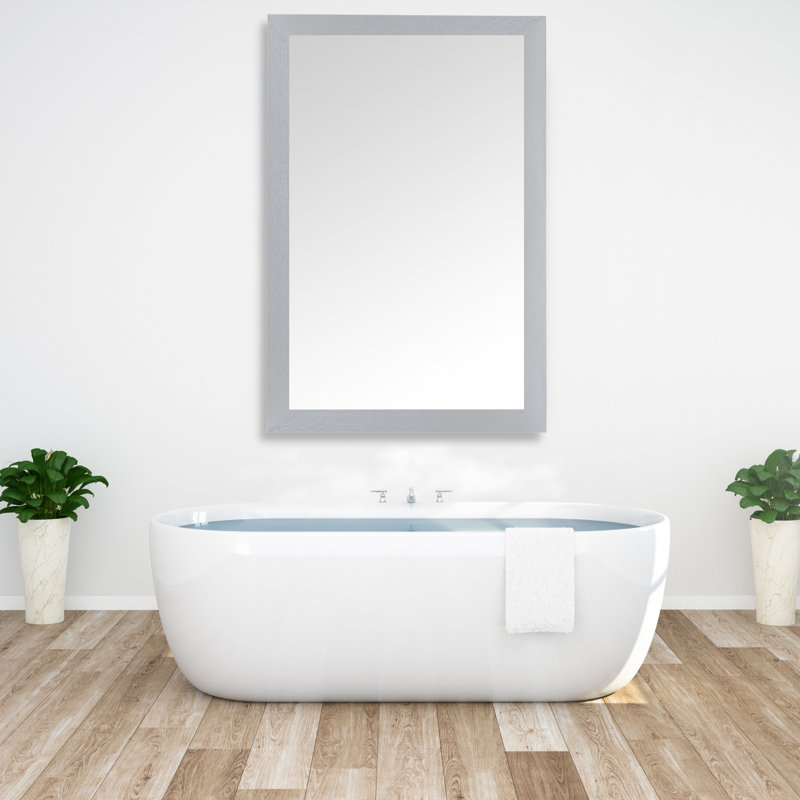 Miroir Meade, Argent brossé, 28 po x 54 po