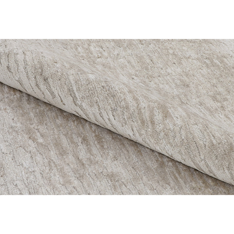 Tapis beige noué à la main de haute qualité, Rectangle 4 pi x 6 pi