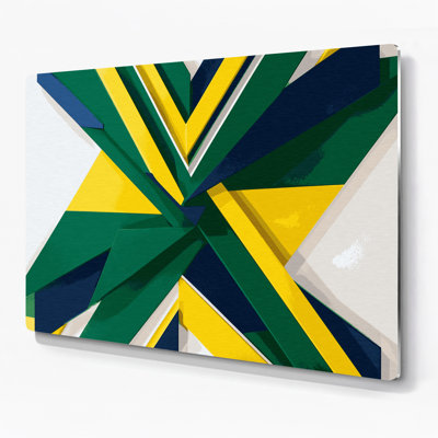 Geometric Abstraction 7 Green Metal Wall Art
