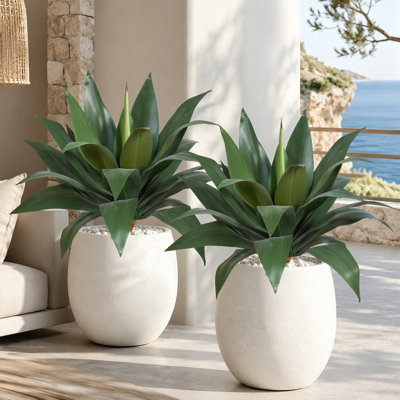 20 in Artificial Agave Plant, UV Protected Fake Agave Plant, Agave Plants Outdoor Decor for Indoor Outdoor Use