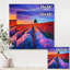 Champ de lavande avec arbre lointain et lueur du soir - Peinture sur toile-59756917-59783126