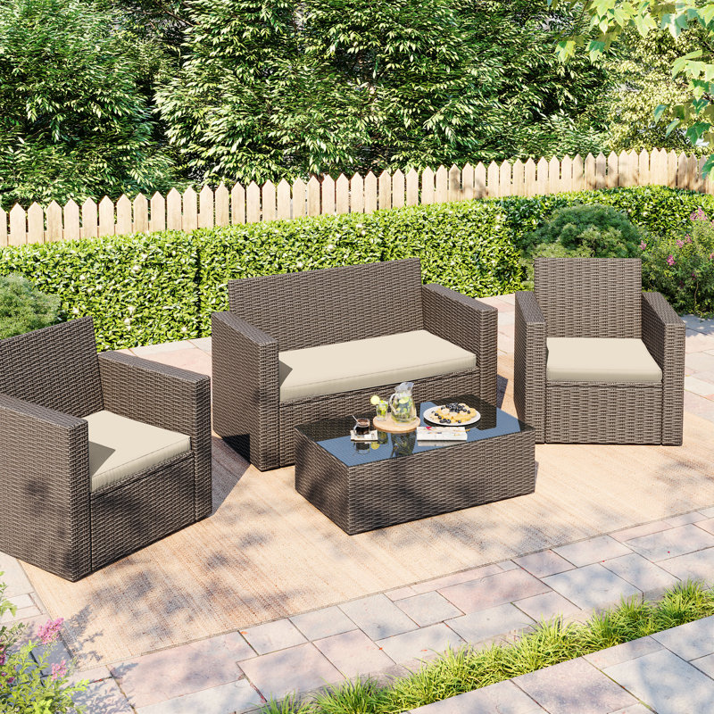 Outdoor Seat Cushions 3” Replacement Cushions Set, Beige